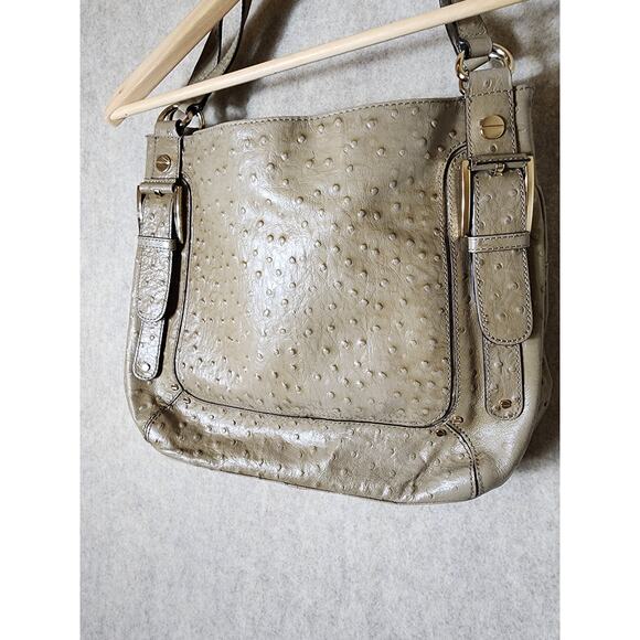 ANTONIO MELANIE Tan Light Brown Ostrich Satchel Hand Bag - Picture 8 of 8